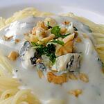 SPAGHETTI : recette Spaghettis aux Noix, Sauce au Bleu