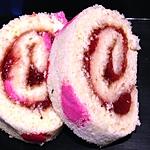 recette Gâteau roulé imprimé à la fraise -thermomix-