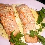 recette Pavé de saumon beurre a l ail et citron