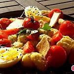 recette Gnocchis à la crème de roquefort, tomates crues et cuites, chips de pain