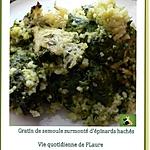 recette Gratin de semoule surmonté d'épinards hachés