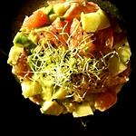 recette Tartare de saumon avocat pamplemousse et pomme