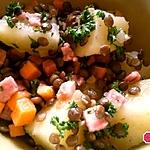 recette Salade de lentilles,  lardons et carottes