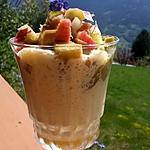 recette Crème de mascarpone à la vanille,  rhubarbe crue et cuite