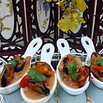 moules : recette moules d'espagne avec son coulis de poivrons a la tomate