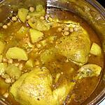 recette Tajine de poulet aux amandes et au pois chiches