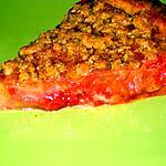 recette Tarte sablée rhubarbe-framboise avec son crumble au pralin