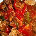 recette Sauté de veau aux poivrons