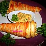recette CORNETS FEUILLETÉS aux œufs mimosas au jambon
