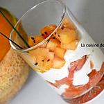 recette Verrine au saumon fumé, melon et crème d'artichaut