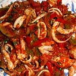 recette Salade de petits poulpes concassé de poivrons