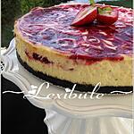 recette Gâteau au fromage et aux spirales de fraises