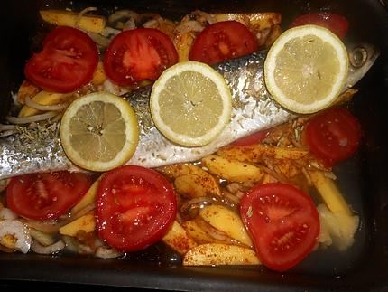 Recette de Mulet au four à la grecque