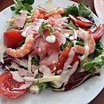 recette Assiette de salade jambon de campagne crevettes