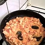 recette dés d'escalope de poulet a la crème et sauce tomate au légumes