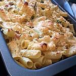 recette Gratin de pates, poireaux - jambon et parmesan