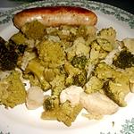 recette TRIO DE CHOU ET BOUDIN BLANC AUX CHAMPIGNONS
