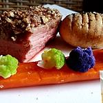 recette Quasi de veau cuisson lente au crumble de noix de pécans, noisette et sirop d'érable