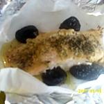 recette Papillote de saumon aux pruneaux et moutarde