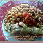 recette Tajine de pilons de poulet, tomates et pois chiche