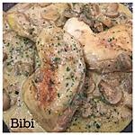 recette CUISSES DE POULET à la sauce AUX CHAMPIGNONS