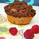 Muffins : recette Muffins aux framboises crumbelisés au chocolat