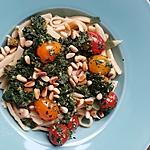 recette Pâtes fraîches aux épinards tomates pignons torrefiés