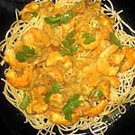 lait coco : recette spaghettis aux crevettes sauce coco