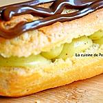 recette Éclair à la crème d'anis étoilé garni de confiture de lait au cacao et noisettes