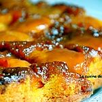 recette Gâteau renversé aux pêches caramélisées au caramel beurre salé Raffolé, pain de singe et combava