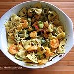 recette Salade de pâtes aux crevettes exquises et menu canicule +