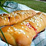 recette Ooo Brioche tressée vanille , pralines roses & pépites de chocolat ooO