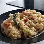 recette Risotto courgette, lardon, tomate séchée
