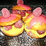 recette Petits choux chocolat blanc-framboise