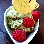 recette Glace au thé matcha sans sorbetière, framboises et chocolat blanc