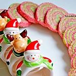 recette Sablé spirale aux couleurs de Noël à la pistache et framboise