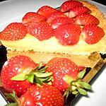 recette tarte à la fraise sur son lit d' amande