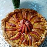 recette La divine mi-tourte  mi-tarte sa garniture de  crème pâtissière  pommes , bananes au bon goût de spéculoos