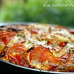recette Omelette aux tomates du jardin, pommes de terre, chorizo et féta