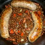 recette Saucisse de canard aux lentilles vertes du puy