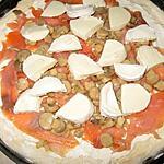 recette pizza saumon, champignon, fromage