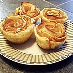 recette Mes roses feuilletées aux pommes et aux feuilles de brick