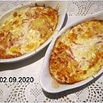 recette Oeufs,jambon.crème fraiche,gratiné au four.