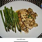 recette Poulet aux champignons, sauce au citron et au thym