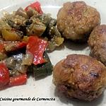 recette Boulettes de viande aux pois chiche et poêlée de légumes d’été