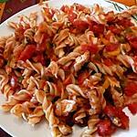 recette pates au poulet et poivrons