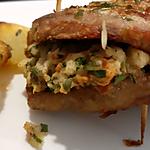 recette Cote de pOrc farci aux herbes ( sauce ail et persil )