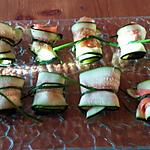 recette Roulés de courgette au saumon