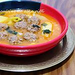 recette Soupe de boulettes aux langues d'oiseaux et pomme de terre
