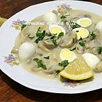 recette Oeufs de caille aux champignons et à la crème sauce au citron